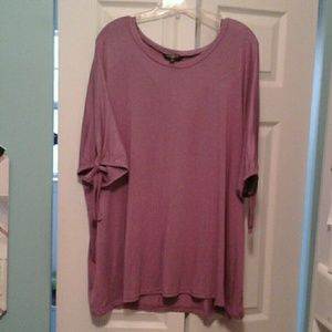Mauve Viscose/Spandex super soft top with slit tie